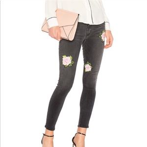 Hudson midrise Nico super skinny ankle floral